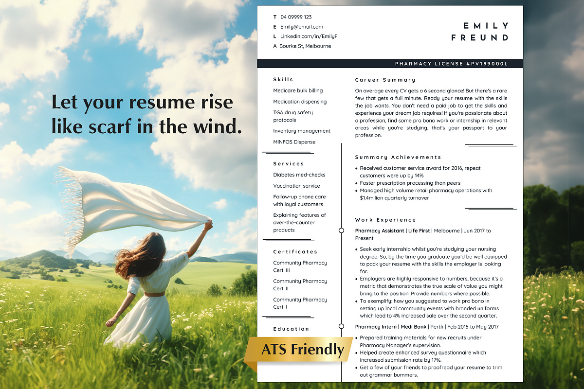 Pharmacy Resume Template Word, a Resume Template by Career Canvas (Photo 1 of 11)