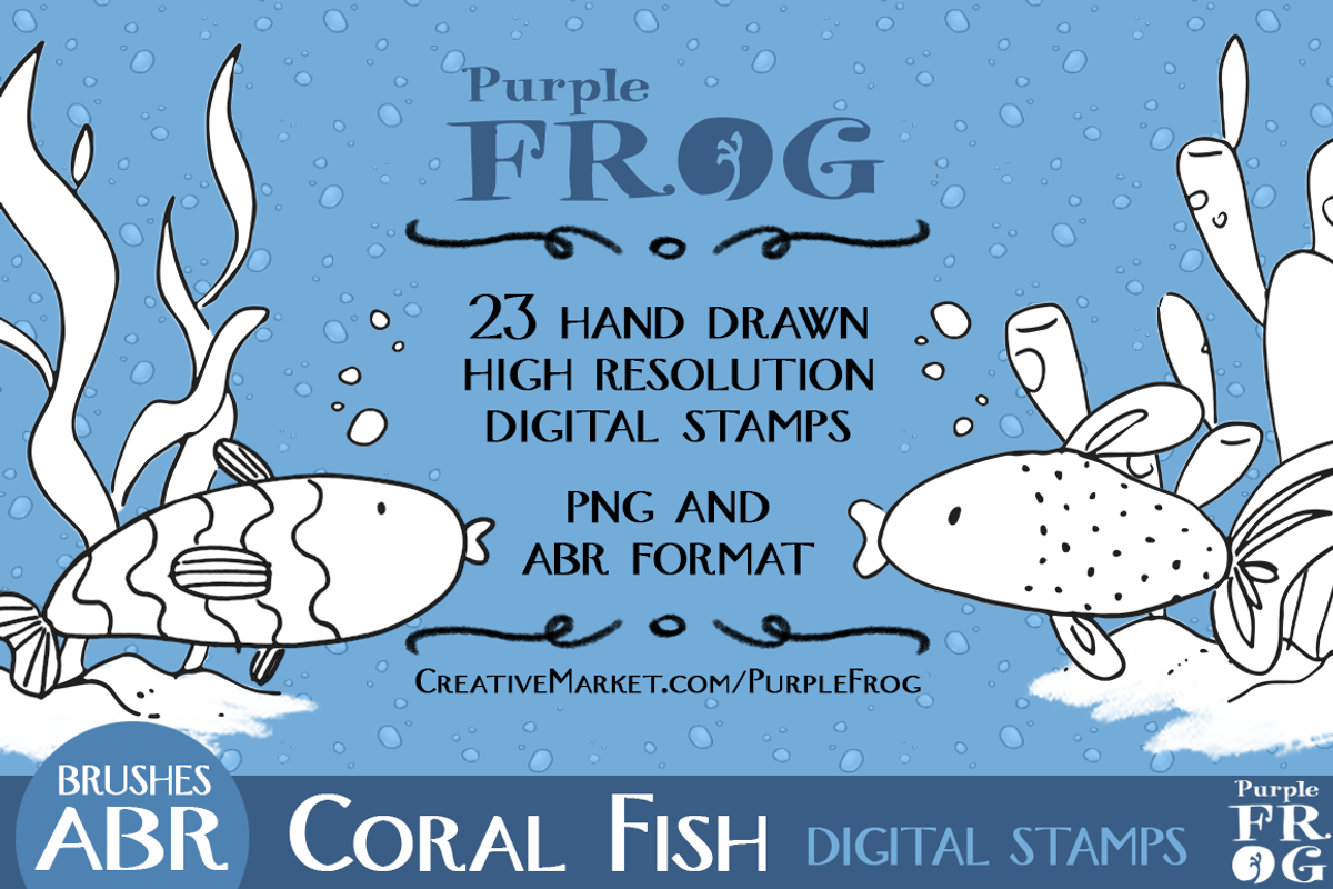 CORAL FISH - Stamps / Brushes, an Outline Icon by Purple Frog (Photo 3 of 3)