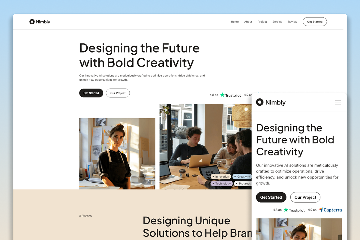 Nimbly Agency Framer Template, a Landing Page Template by Flow Samurai Templates (Photo 4 of 5)