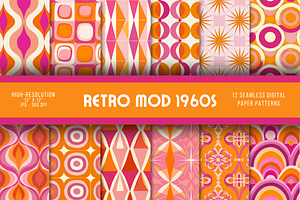 Retro Mod 1960s Digital Paper