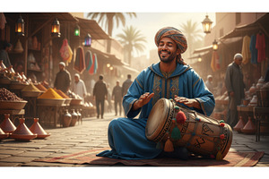 A lively street market scene shows a, a Person Photo by Igor Tichonow