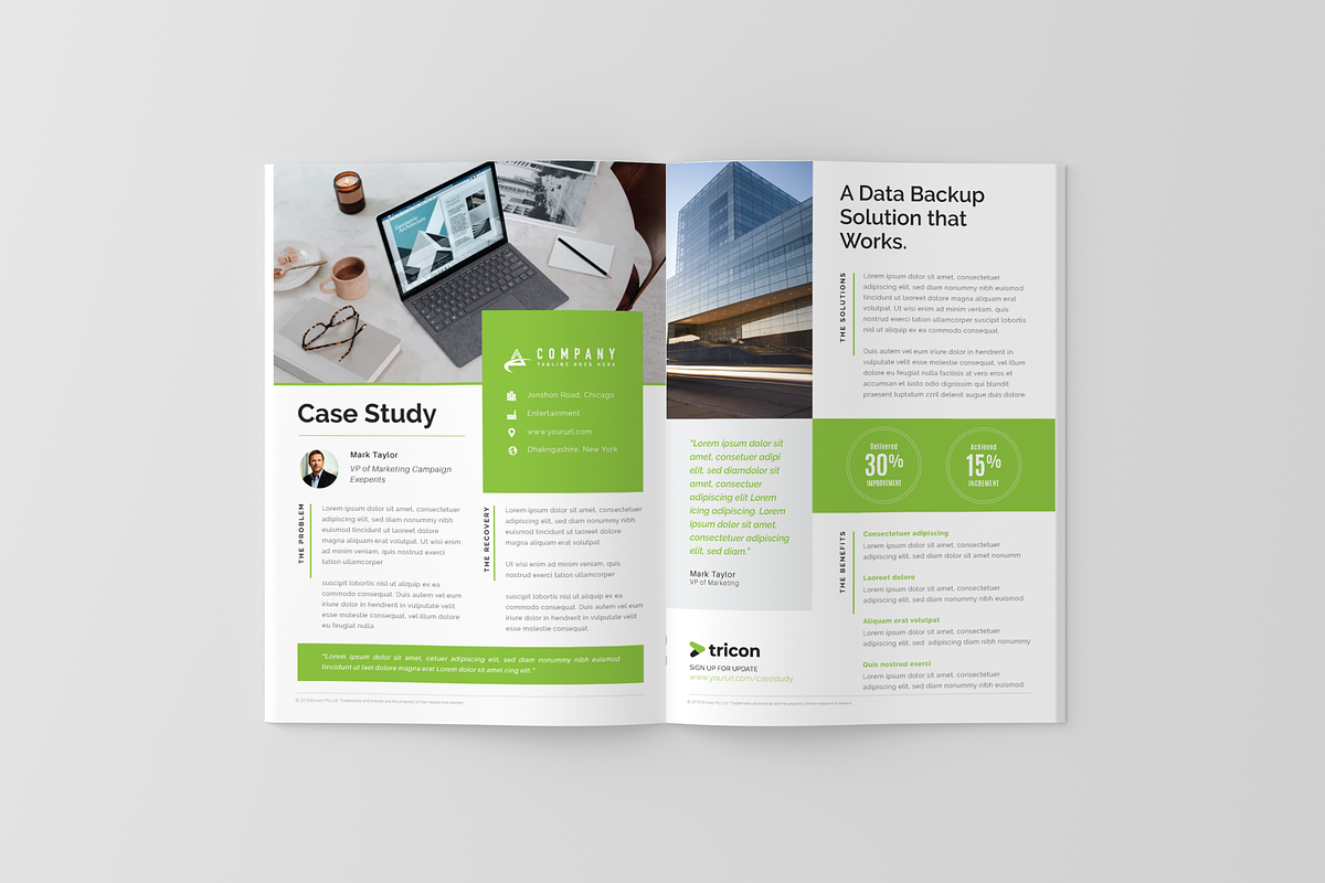 Clean Case Study Template, a Flyer Template by Rongbaaz (Photo 2 of 2)