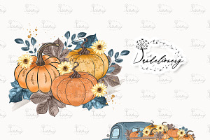 Pumpkin Truck Blue Design