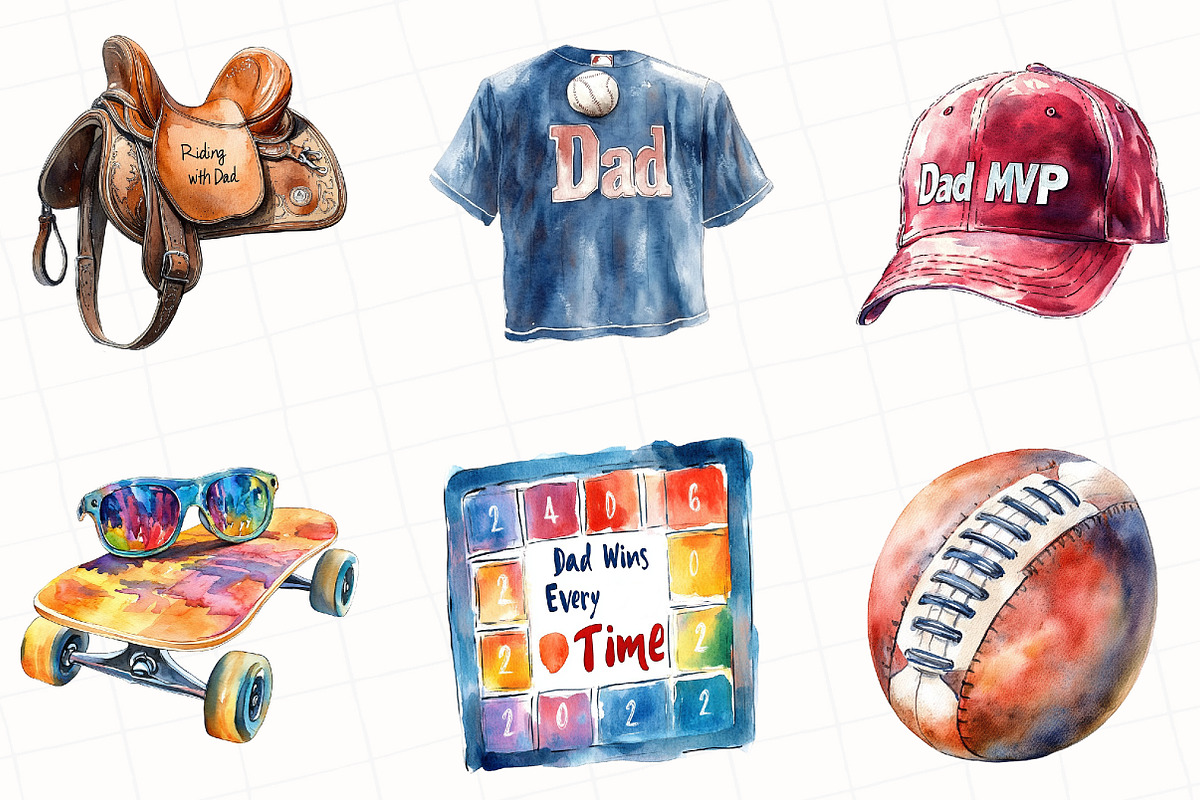Sports Father's Day Clipart, an Illustration by OK Design (Photo 5 of 5)