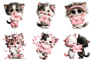 Valentine Cat Love Letter Clipart, an Illustration by CraftArtStudio (Thumbnail 6 of 6)