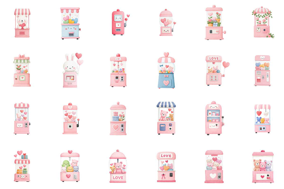 Claw Machine with Valentine Clipart, an Illustration by Sublimation Artist (Photo 2 of 6)