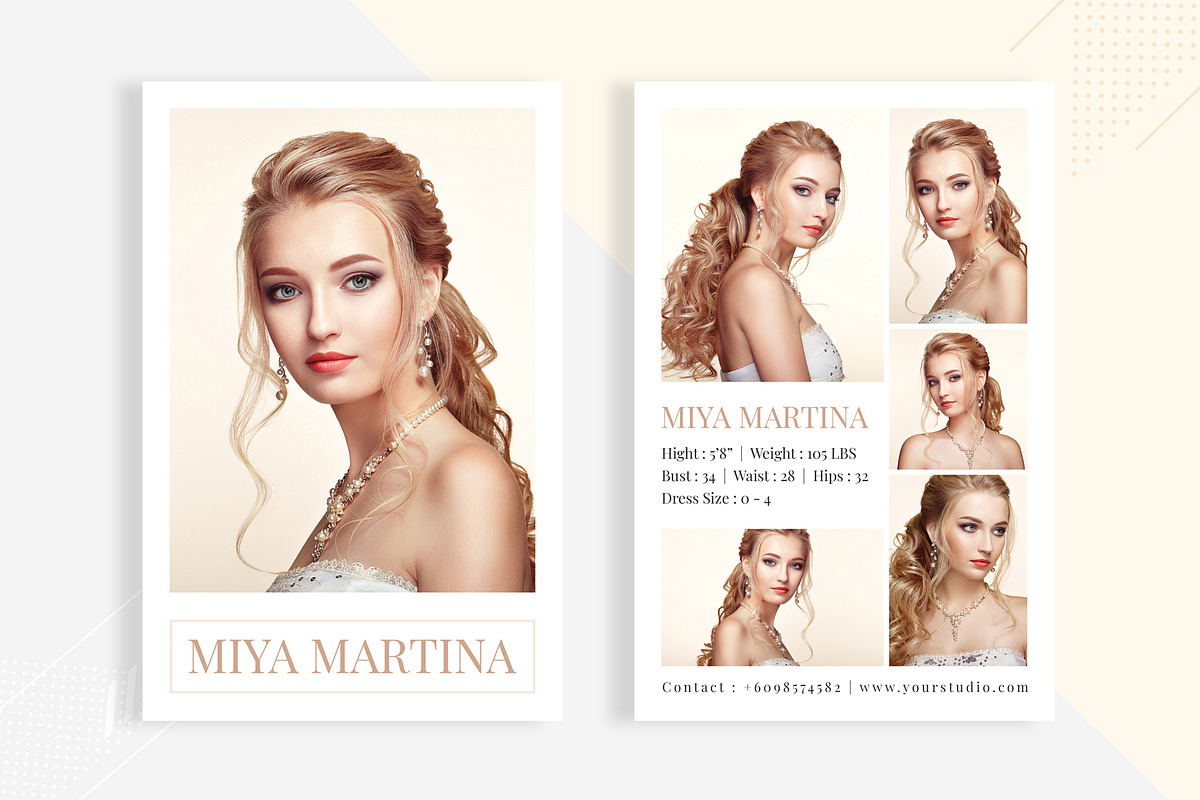 Modeling Comp Card Template, a Card Template by TemplatesForest