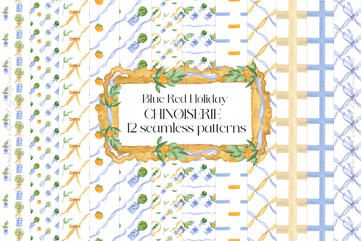 Royal Chinoiserie Orange Topiary, a Decorative Illustration by LABFcreations (Photo 7 of 12)