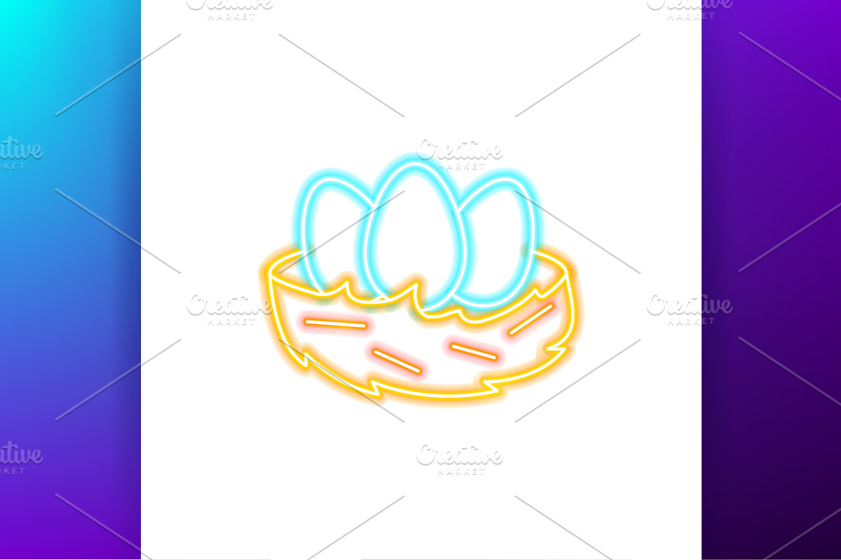 Neon nest with eggs, an Object Illustration by Anna_leni (Photo 3 of 4)