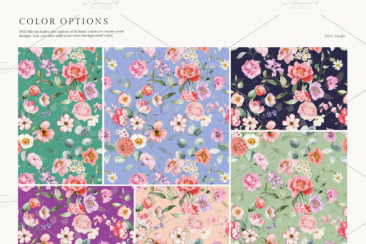 FLORAMA 6 Floral Seamless Patterns, a Pattern Graphic by Veris Studio (Photo 26 of 34)