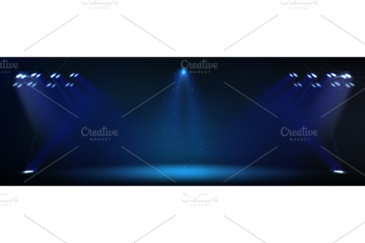 Stadium blue spotlight, sport event, a Sport Illustration by art PVP - market