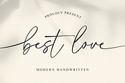 Best Love - A Romantic Font, a Script Font by MJB Letters (Thumbnail 1 of 12)