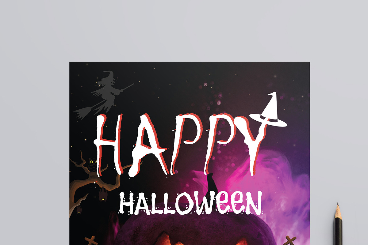 Halloween Flyer Template Layout, a Flyer Template by MightyDesign (Photo 2 of 8)