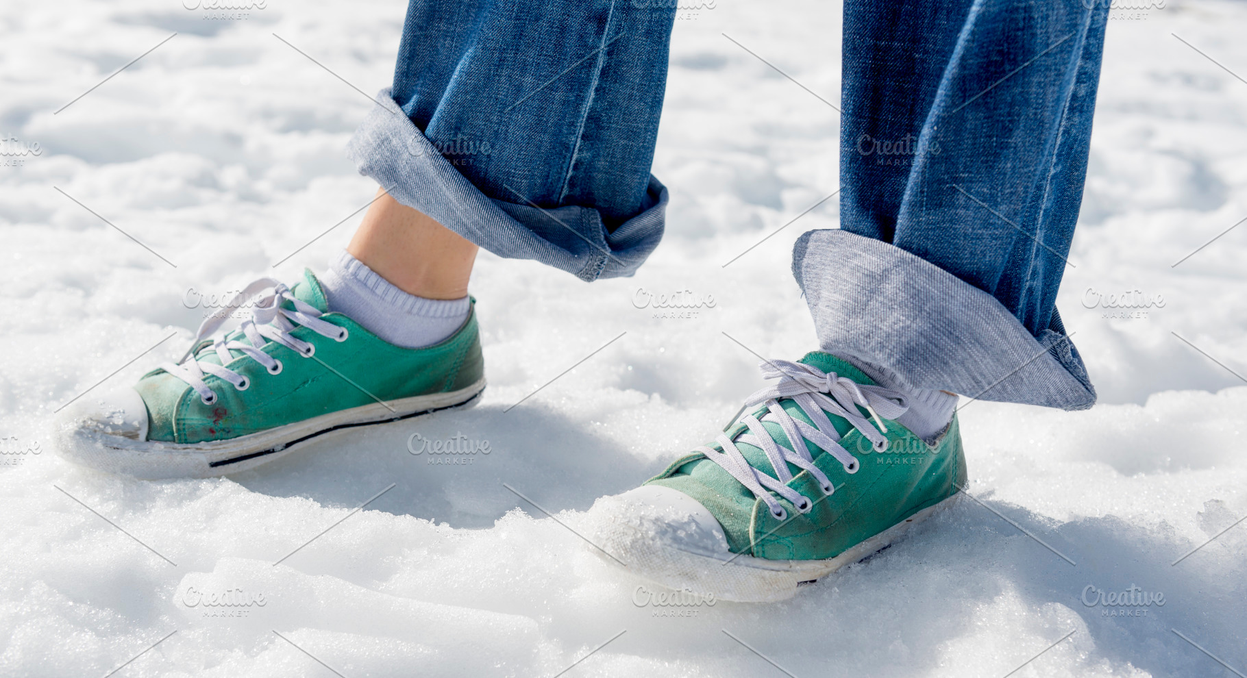 Shoes In Snow, a Person Photo by THP Creative