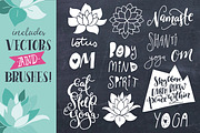 Yoga Phrases & Lotus Flowers Clipart, an Object Graphic by The Pen and Brush (Thumbnail 2 of 5)