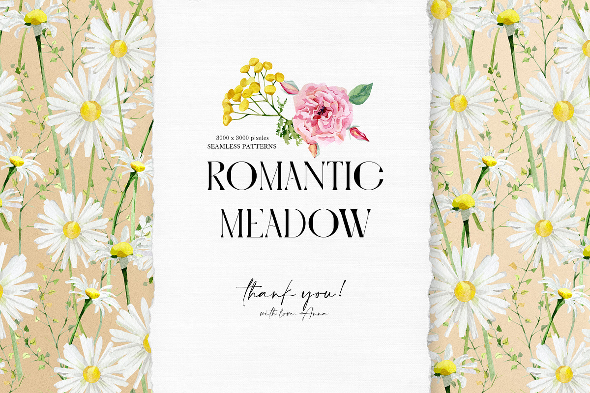 Watercolor meadow flowers patterns, a Pattern Graphic by AnnaTkachi (Photo 6 of 6)