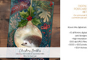 Animals In Christmas Baubles Cards, a Seasonal Illustration by The Dutch Lady Designs (Thumbnail 4 of 7)