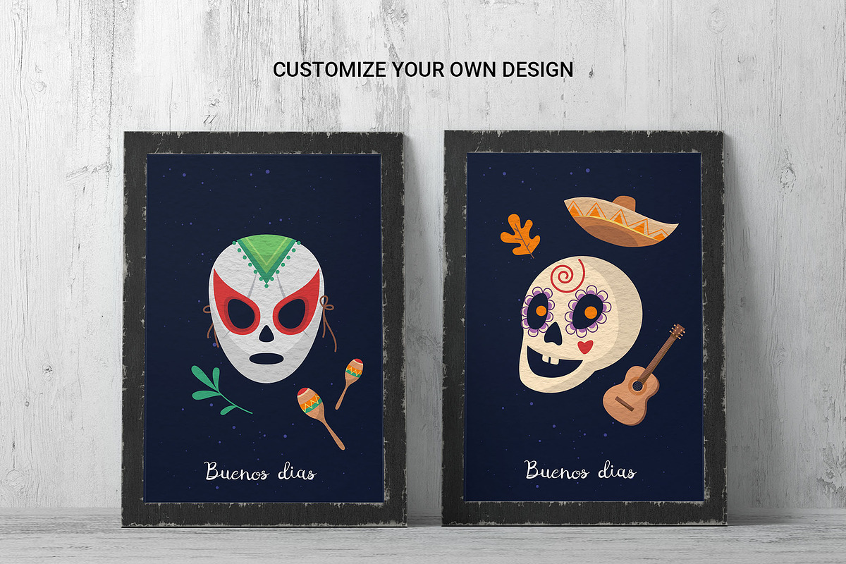 Mexican Dia De Muertos Illustrations, an Illustration by DesignerCandies (Photo 4 of 8)