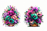 spring floral basket clipart, an Illustration by Designworld (Thumbnail 2 of 6)