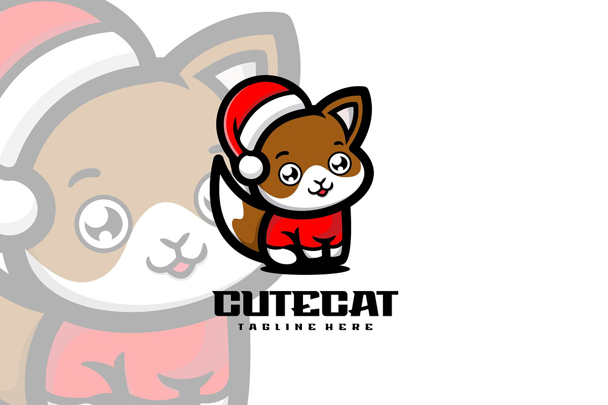 Cute Cat Mascot Cartoon Style., a Branding & Logo Template by ModalTampang