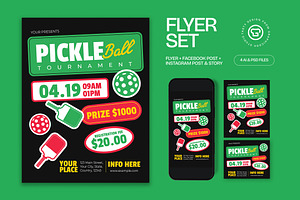 Pickleball Tournament Flyer, a Flyer Template by graphicook