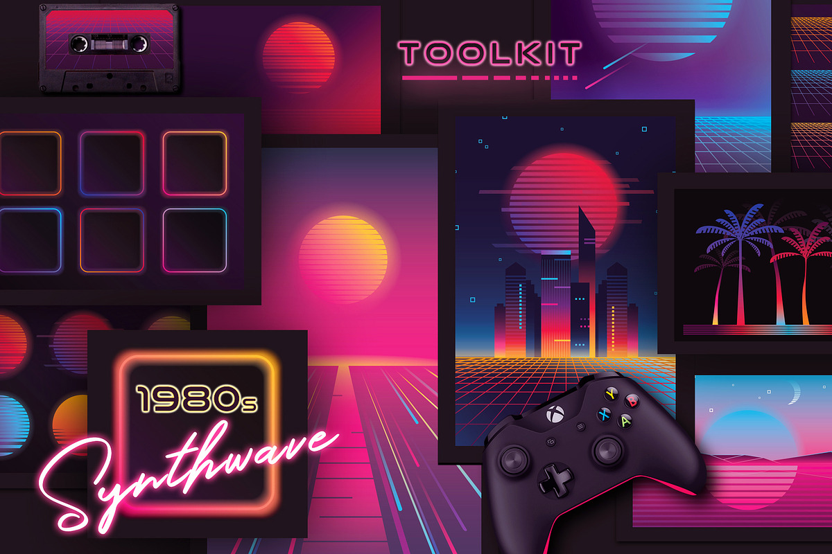 1980s Synthwave Toolkit, an Illustration by Polar Vectors (Photo 1 of 18)