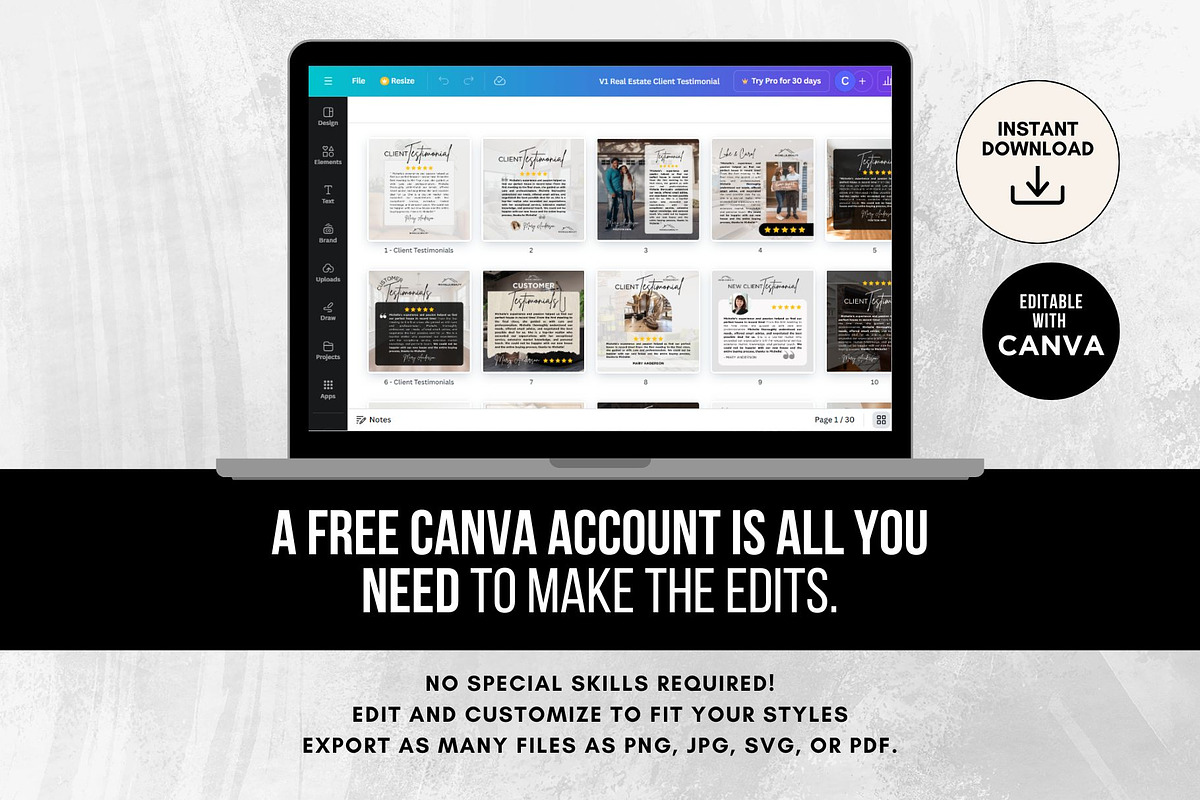 Client Testimonial Instagram Posts, a Social Media Template by CreativeVinesStore (Photo 5 of 6)