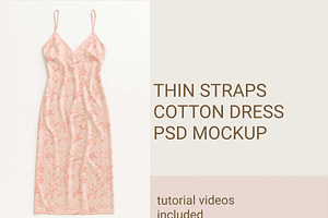 Thin Straps Cotton dress mockup