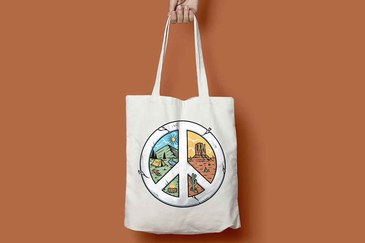 mountain and desert with peace sign, an Illustration by gunaonedesign (Photo 5 of 5)