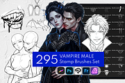Vampire Male Procreate Brushes, a Brush Add-On by Selentaori Studio (Thumbnail 1 of 13)