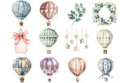 Hot Air Balloons Clipart, an Illustration by Design Market (Thumbnail 2 of 5)