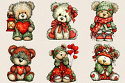 Whimsical Valentine Teddy Bear Clipa, an Illustration by SVGArt (Thumbnail 8 of 8)