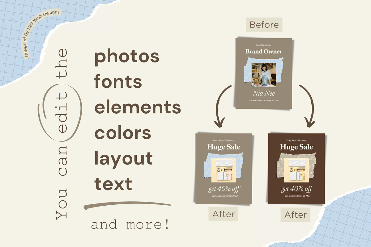 Nostalgia Instagram Post Templates, a Social Media Template by Hell Yeah Designs (Photo 7 of 9)