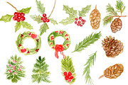 Watercolor Winter Foliage Christmas, an Illustration by Sandra Jones Art (Thumbnail 3 of 4)