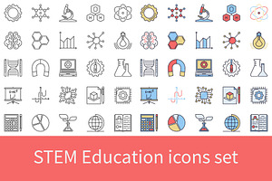 STEM Education Vector Icons Set