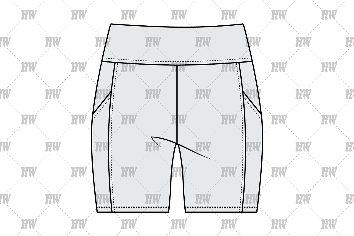 Biker Shorts Fashion Flat, a Bottom Mockup by haydenwentworth (Photo 2 of 3)