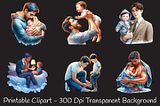 Father and Child Watercolor Cliparts, an Illustration by RobertsArt (Thumbnail 4 of 8)