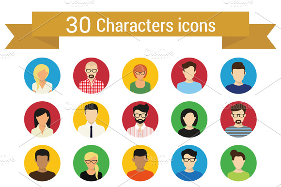 Characters Icons Set