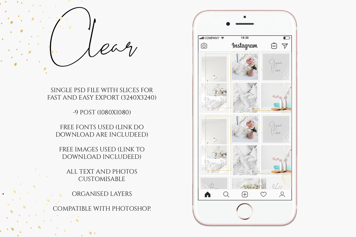 Instagram Post Template Clear, a Templates & Theme by Bumblebee (Photo 2 of 6)