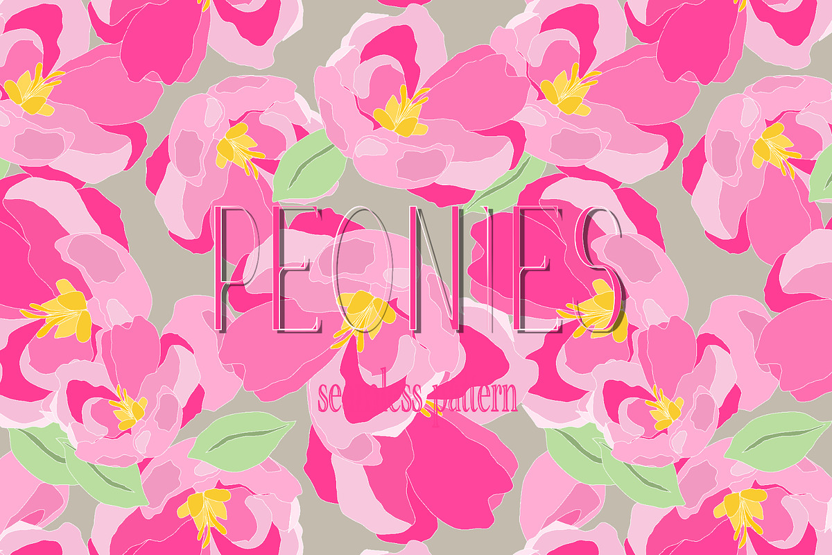 Pink peonies blooms bouquets spring, a Pattern Graphic by Nocito Design (Photo 1 of 5)
