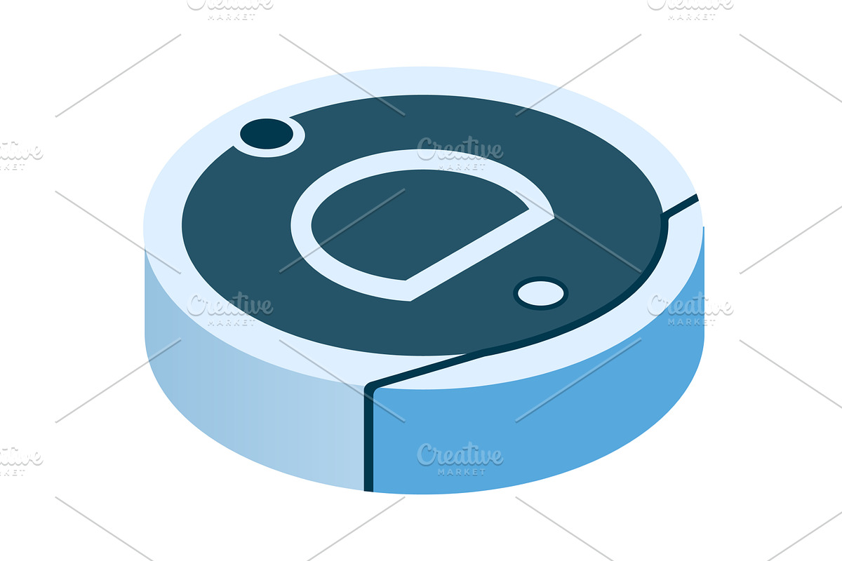 Robot vacuum cleaner 3d vector icon, a Technology Illustration by SiberianArt