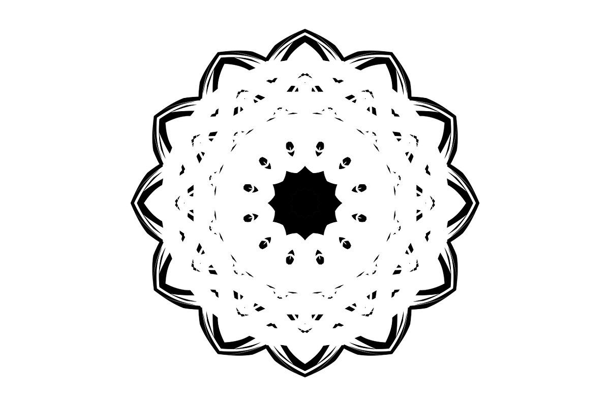 Ornamental Black White Mandala Pack, a Decorative Illustration by NJ Himel (Photo 2 of 103)