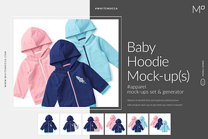 Baby Hoodie Mock-ups Set & Generator