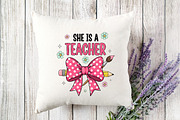She is a Teacher Bow Crayon PNG, an Illustration by Designking (Thumbnail 2 of 4)