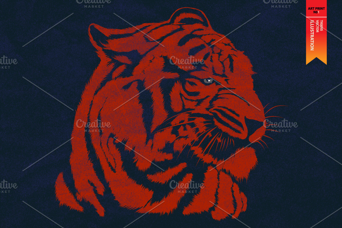 Tigers - Vector illustration, an Animal Illustration by Artistic & Unique (Photo 1 of 8)