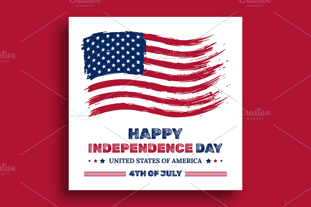 4th of July Independence day banner, a Social Media Template by nandinigraphics (Photo 2 of 3)