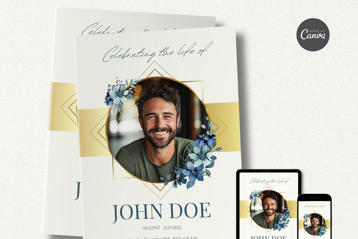 Funeral Program Template Set I Canva, an Invitation Template by The Social Stuff (Photo 2 of 11)