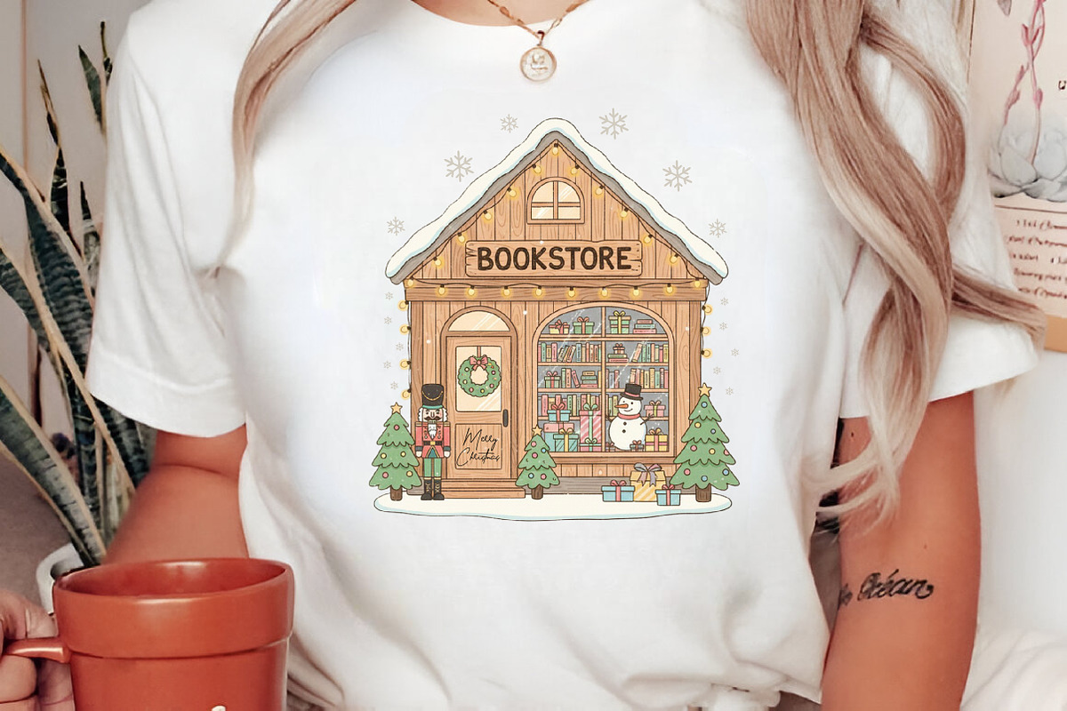 Cozy Christmas Bookstore PNG, an Illustration by Libby Wishes (Photo 3 of 6)