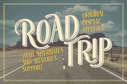Road Trip - Retro Label Font, a Sans Serif Font by JumboDesign