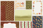Fall Floral Backgrounds & Overlays, a Decorative Illustration by whiteheartdesign (Thumbnail 15 of 19)